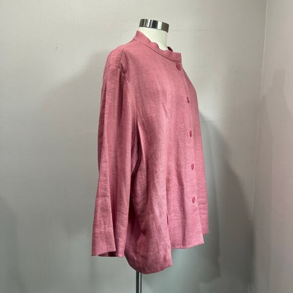 Eileen Fisher Pink Linen Cotton Blend Jacket Coat Size 2X NWT - Picture 3 of 8